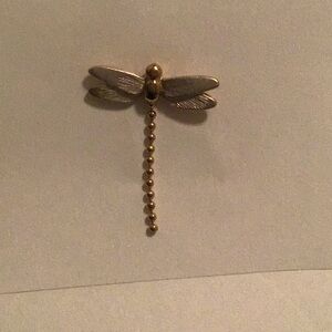 Gold Dragonfly Brooch Stamped AVON